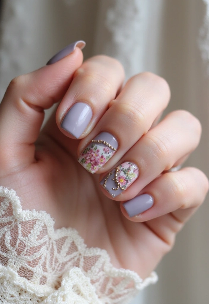 15 Floral Spring Nails That'll Make Your Friends Green with Envy (Wait Until You See #3!) - 4. Vintage Floral Elegance