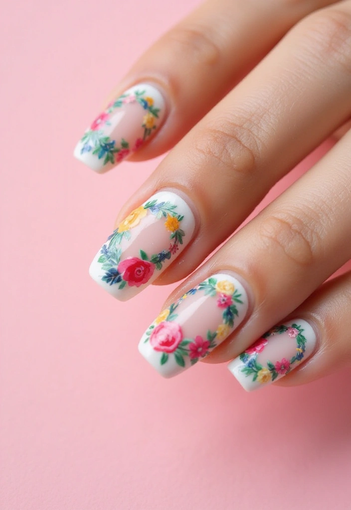 15 Floral Spring Nails That'll Make Your Friends Green with Envy (Wait Until You See #3!) - 9. Whimsical Wreaths