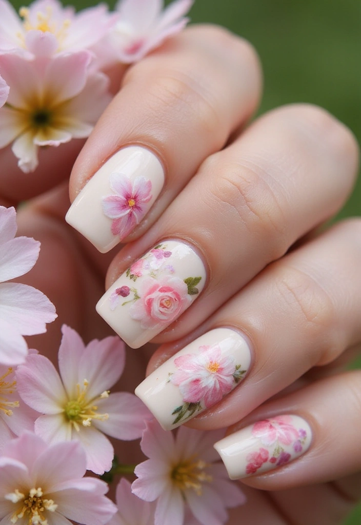 15 Floral Spring Nails That'll Make Your Friends Green with Envy (Wait Until You See #3!) - 7. Garden Party Chic