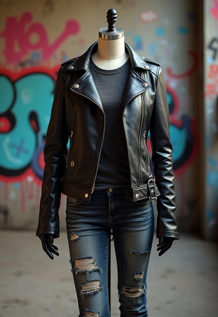 15 Cute Date Night Outfits That Will Make You Feel Like a Star (Especially #4!) - 9. Edgy Leather Jacket Look